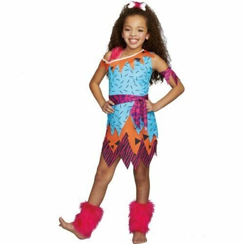 NEW Stone Age Sweetie Cave Girl Halloween Costume Small 4-6 Dress Headpiece Sash