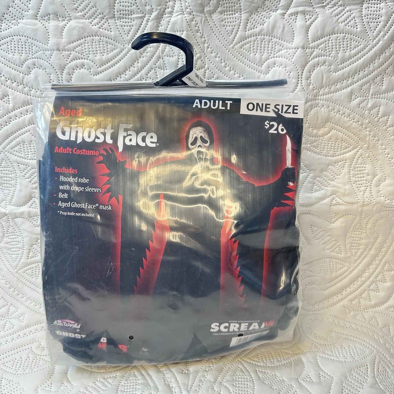 Scream Aged Ghost Face Adult Costume Robe Mask Belt Easter Unlimited Fun World