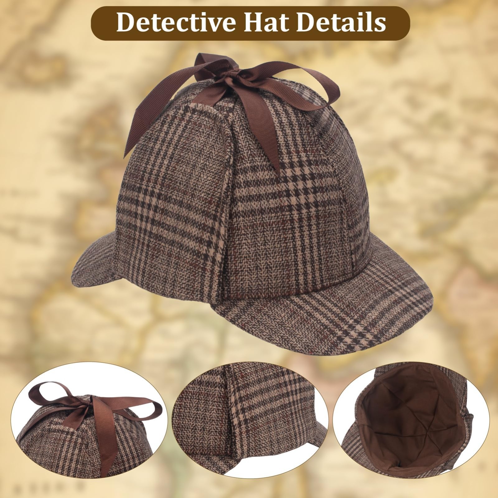 Detective Costume Accessories Set – Hat & Props for Men & Women Halloween Cospla