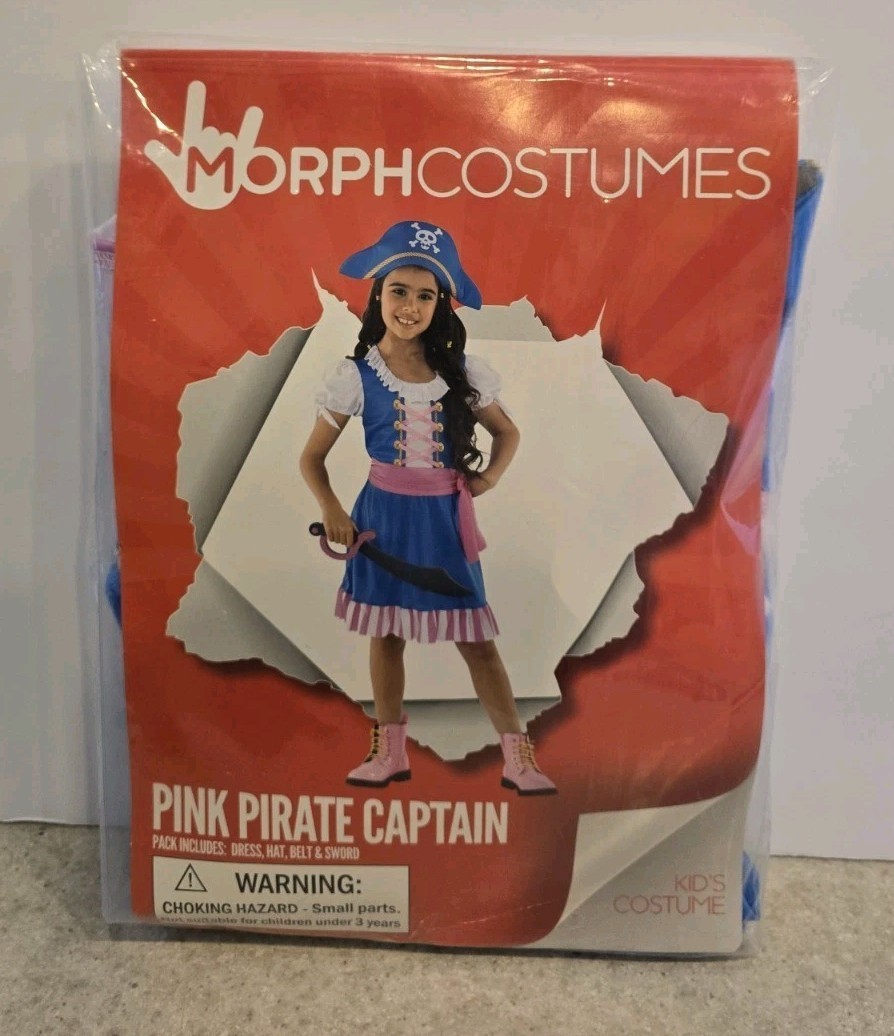 MORPH COSTUMES PINK PIRATE CAPTAIN KID’S SIZE M (MEDIUM) MCKPPCM NEW