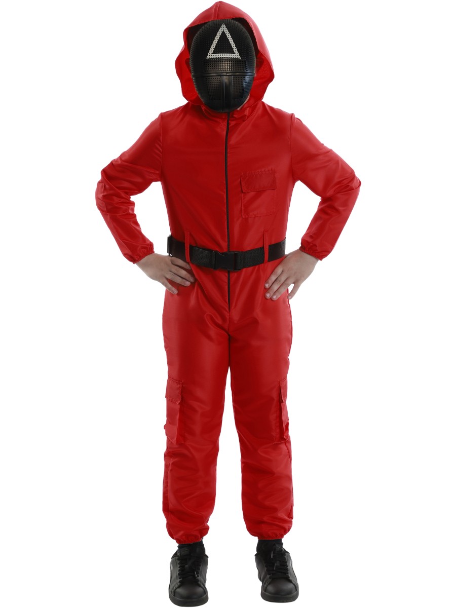 Deadly Kid Game Triangle Supervisor Red Uniform Child’s Costume
