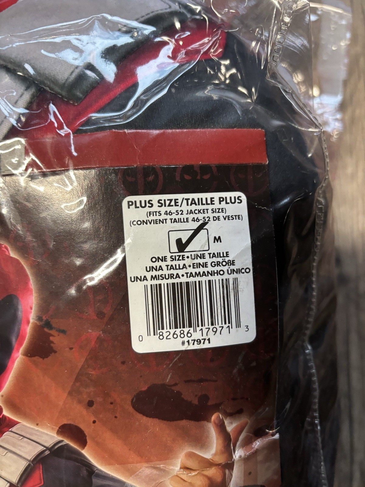 Marvel Deadpool Adult Costume, Padded Muscle Chest, Adult M, New!
