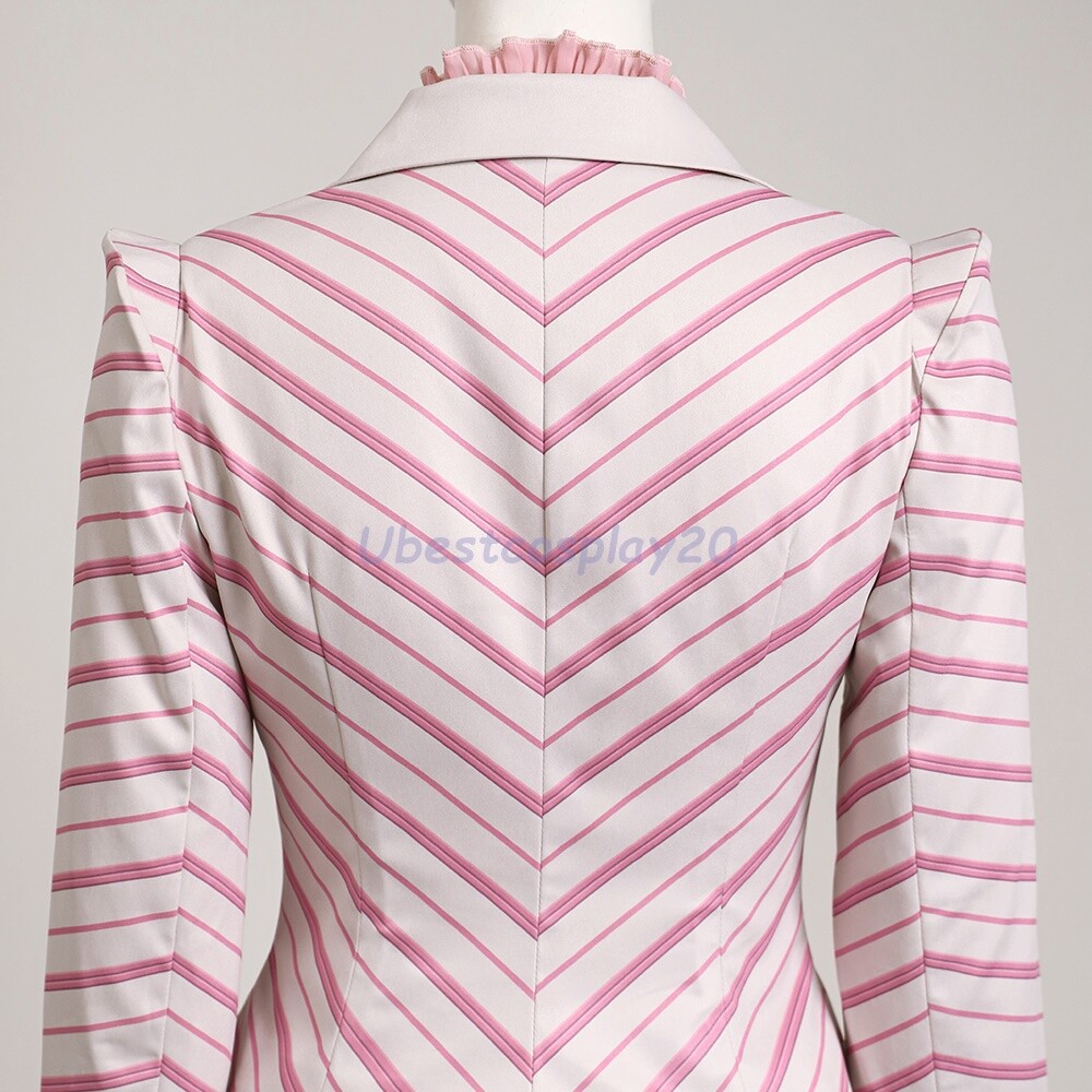 Glinda Costume Wicked Cosplay Suit Handcrafted Striped Outfit