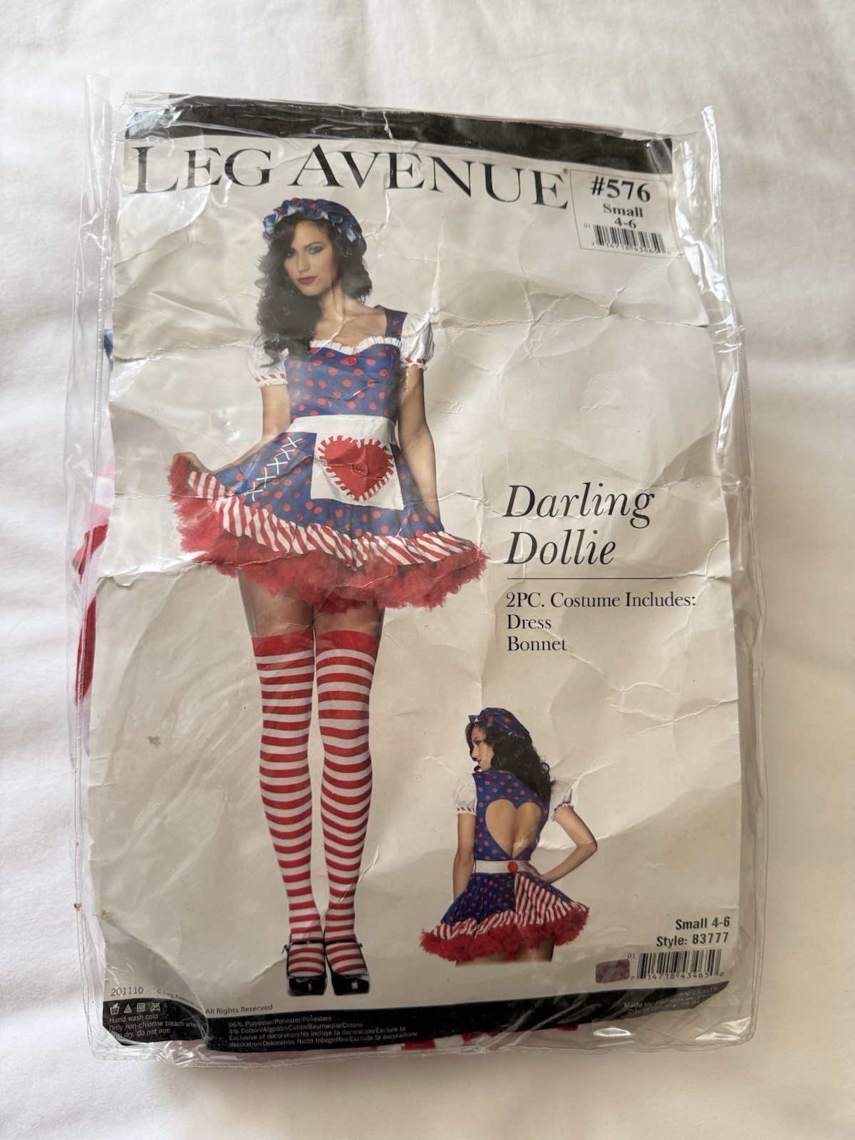 Leg Avenue Darling Dollie Sexy Raggedy Ann Halloween Costume 4-6 Small HOT!