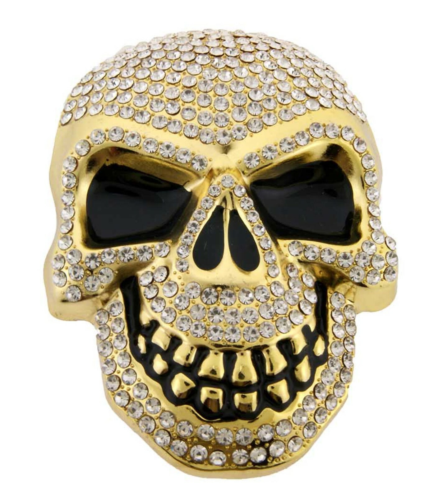 Skeleton Belt Buckle Skull Crossbones Crown Rhinestone Metal Fashion Mens Womens