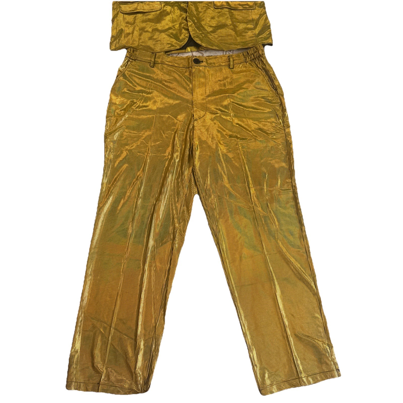 Gold Party Halloween Fashion Suit Jacket,Pants Size Large Gold