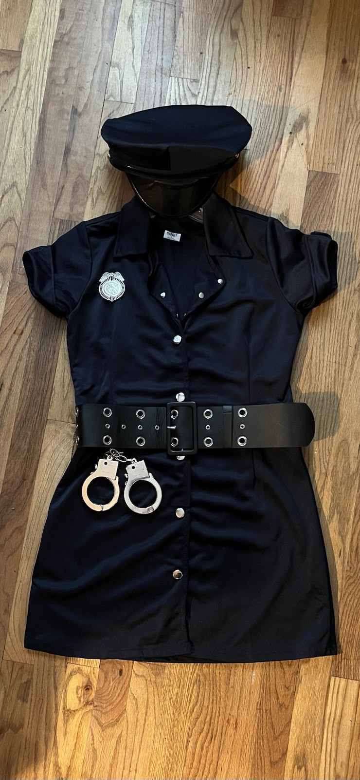 Police Officer Women Cop Uniform Hat Badge Handcuffs Spirit Halloween Small