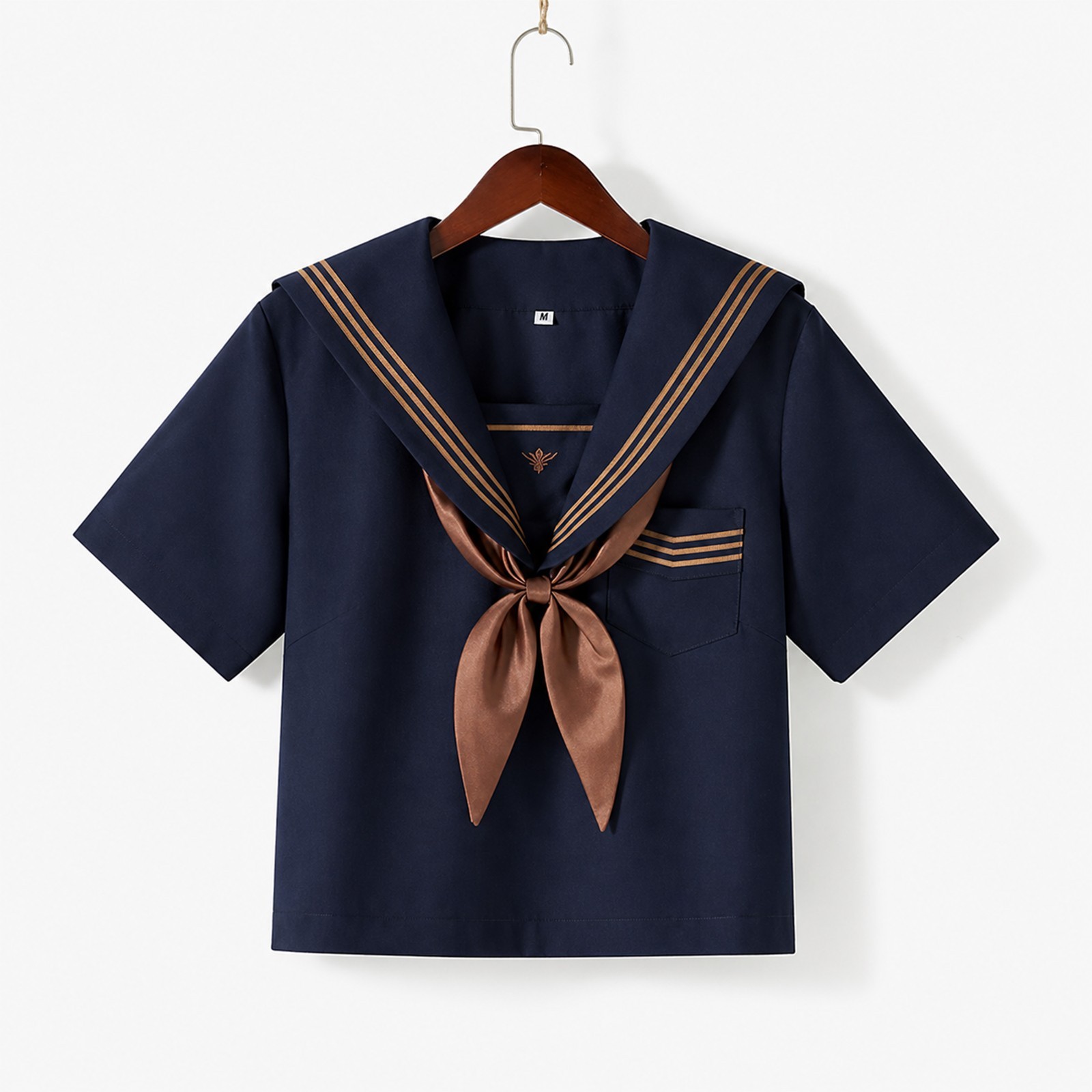 JK Sailor School Uniform Pleated Skirt Cosplay Outfit Navy Collar Bow