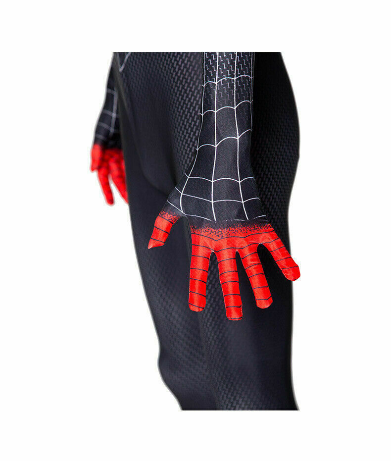 Miles Morales Spiderman Jumpsuit Kids/Adult Costume Cosplay Mask+Bodysuit110-190