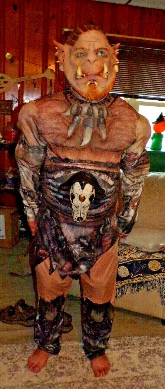 Adult Men’s WOW Durotan XL (42-46) Muscle Torso Cosplay Costume w/vinyl mask
