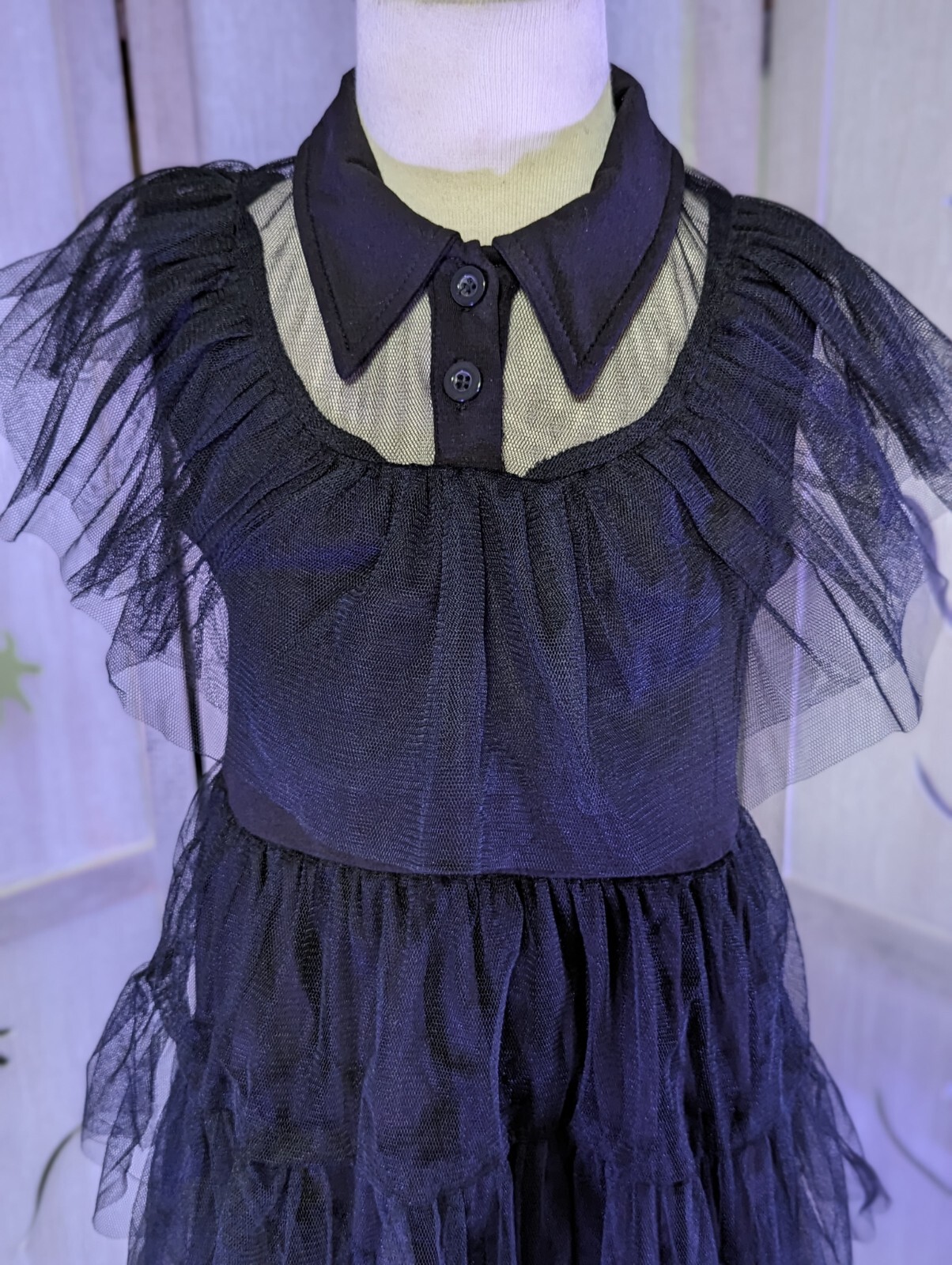 New black ruffles dress wednesday Women Adult Halloween costume XS S M L XL XXL