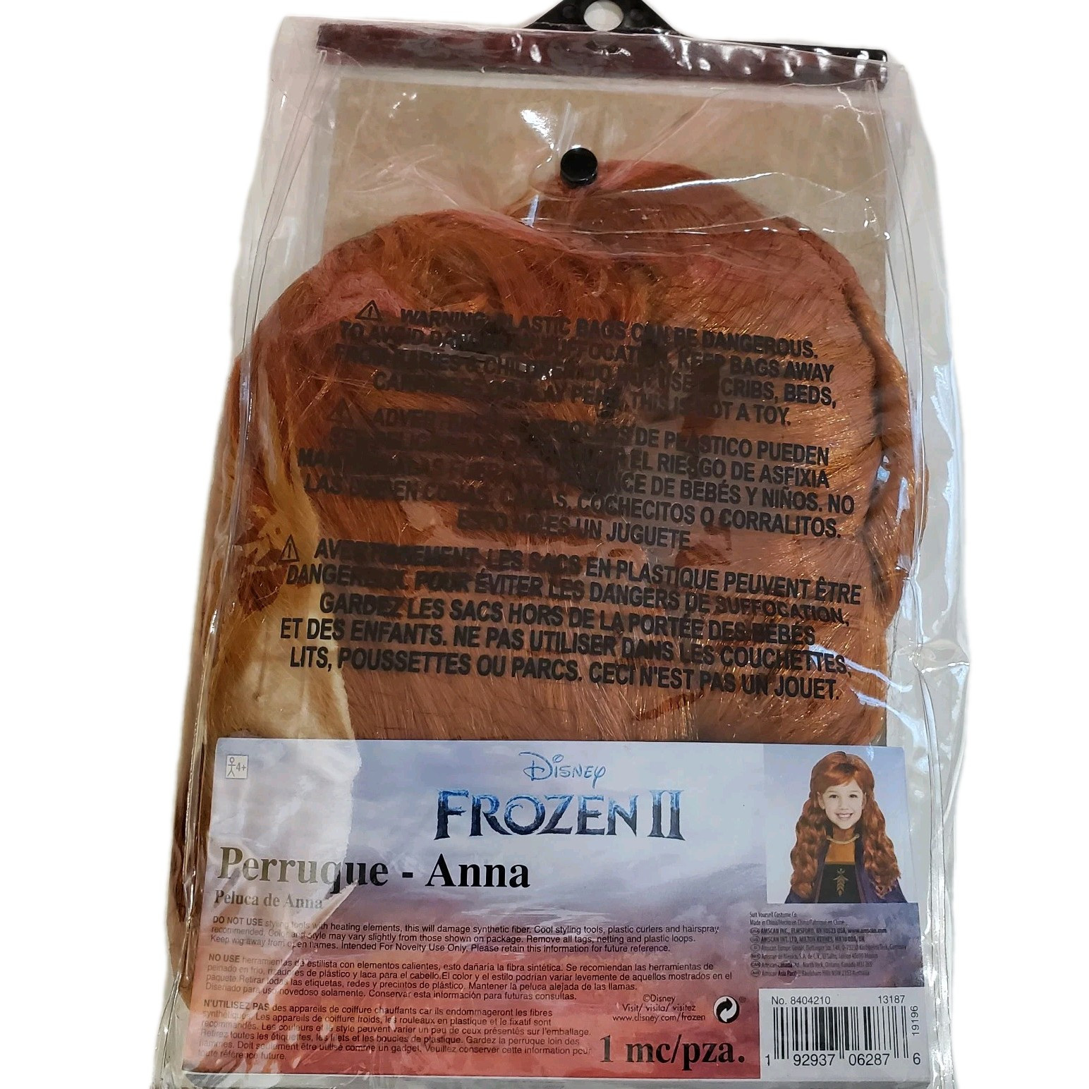 Frozen II Anna wig Disney Princess NEW red hair dress up