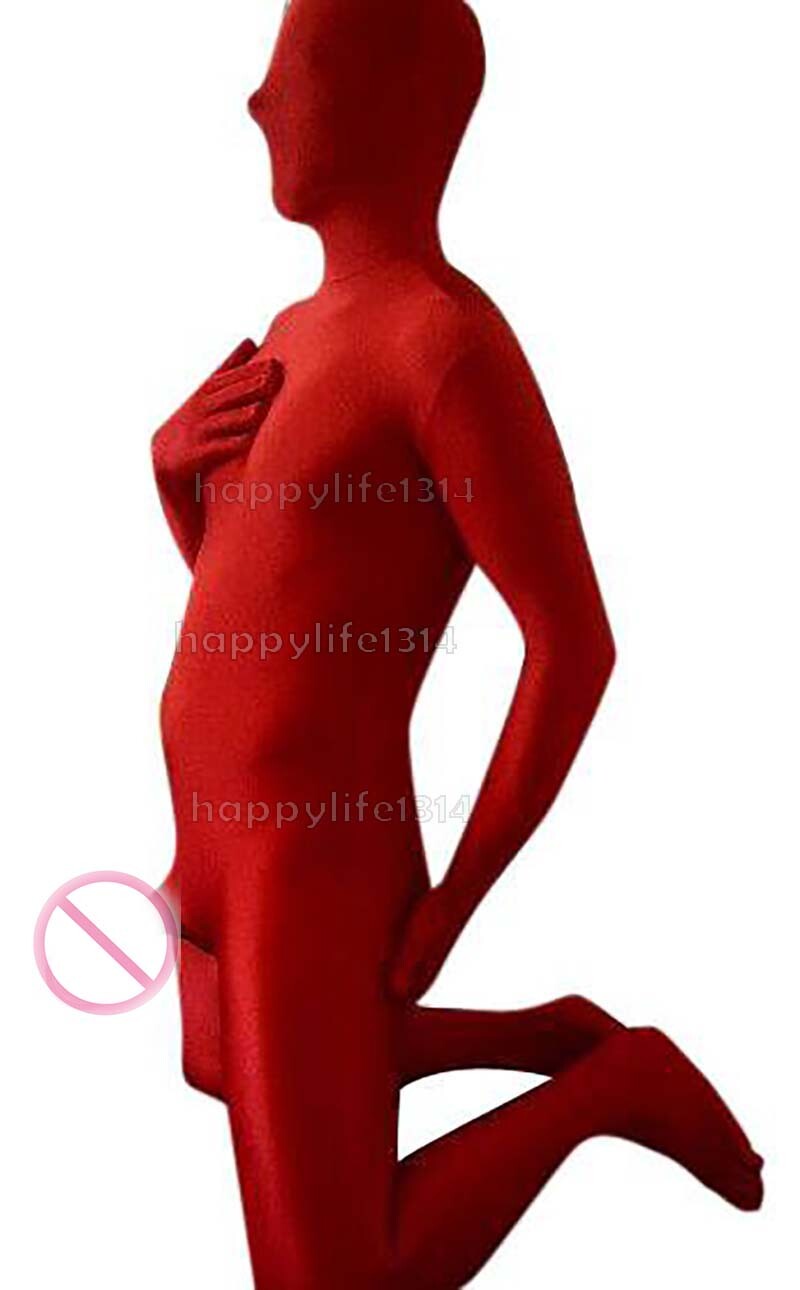 Full body Spandex Zentai Costume Skin Bodysuit with Men’s Sheath (no toes)