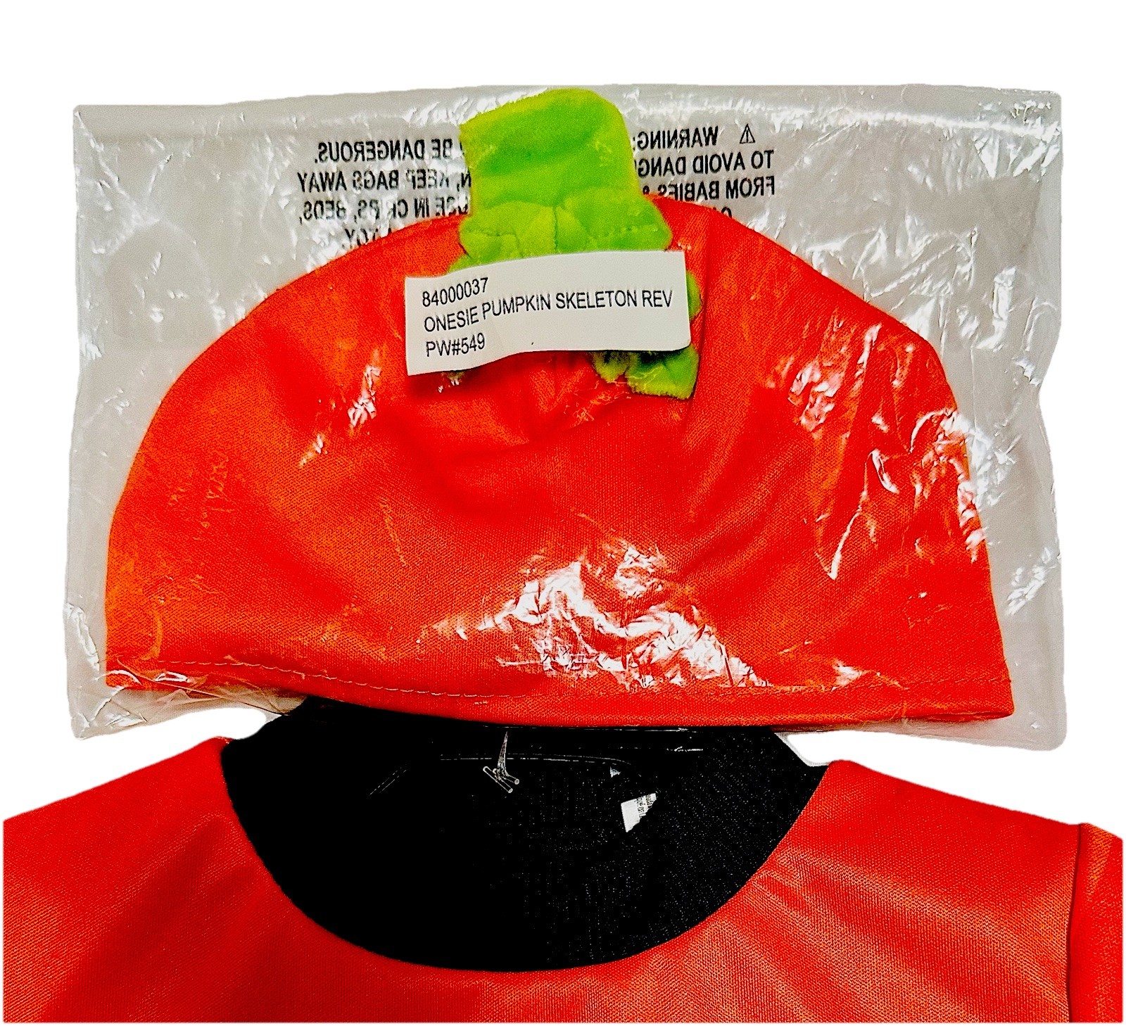 REVERSIBLE 2 IN 1 PUMPKIN-SKELETON HALLOWEEN COSTUME INFANT 0-3 MONTHS BY AMSCAN