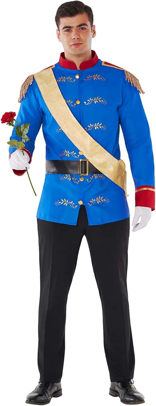 Men`s Prince Charming Costume M-XL Adult Fairy Tale Halloween Outfit Cinderella