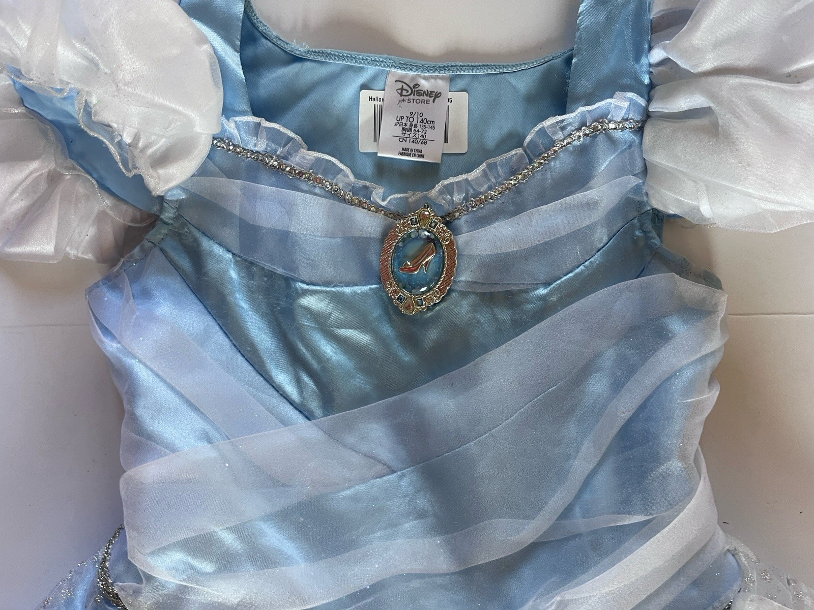 Disney Store Dress Up Size 9/10 Cinderella Blue Ball Gown Costume Halloween