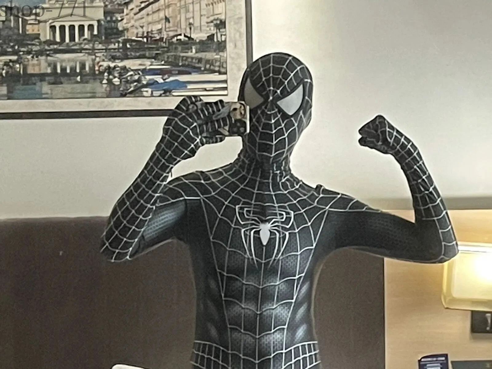 Black Spiderman Jumpsuit Venom Spider-man Cosplay Costume Bodysuits Adult/Kids