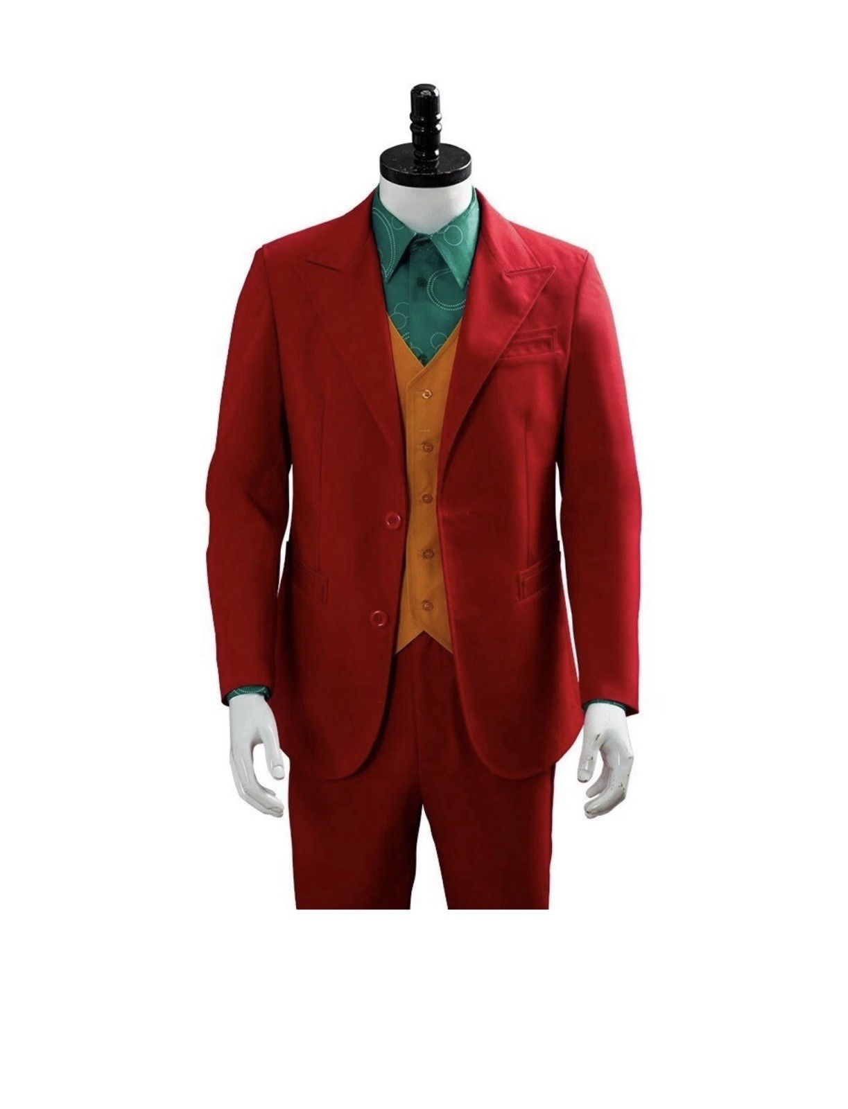 The Joker Men’s Cosplay Costume Clown Clothes Red Suit Halloween Jacket Uniform