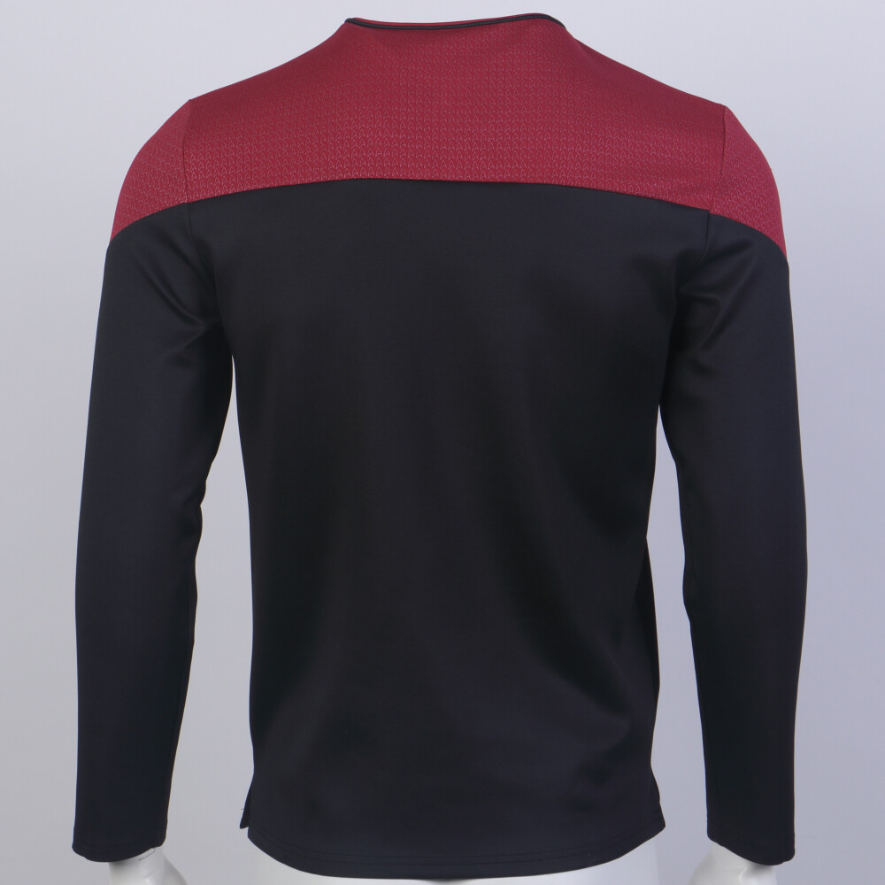 For Picard 2 Commander Uniform Starfleet Red Gold Blue Tops Male Shirts Costume