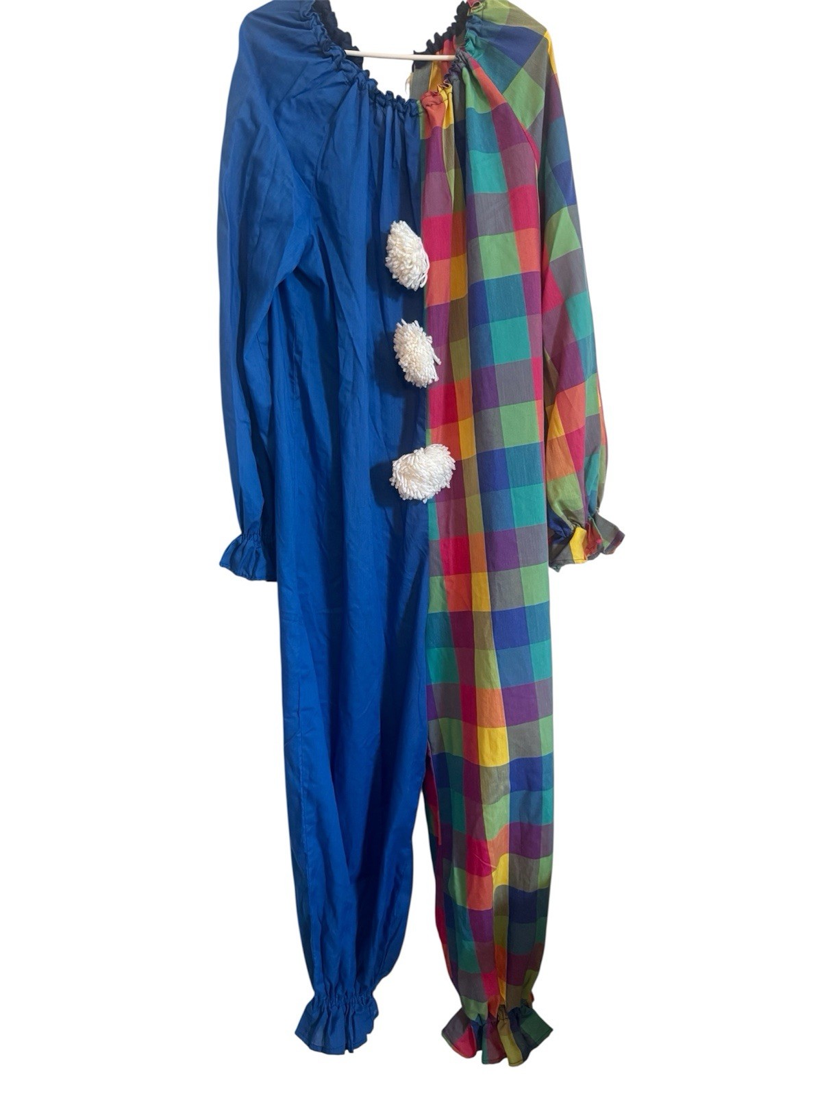 Homemade Adult Clown Costume One Piece Suit Romper One Size Blue