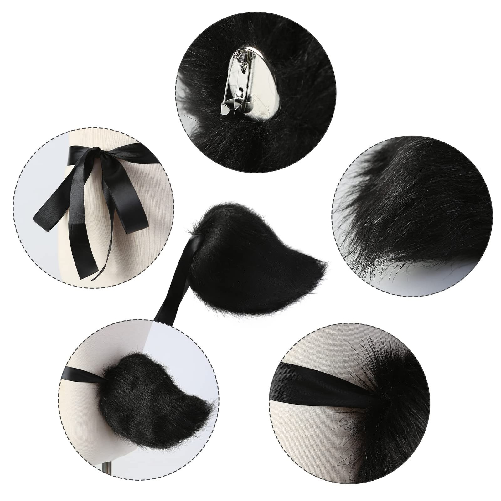 Fancheer Big Bunny Tail Plush Rabbit Costume Accessory for Adult Halloween Ea…