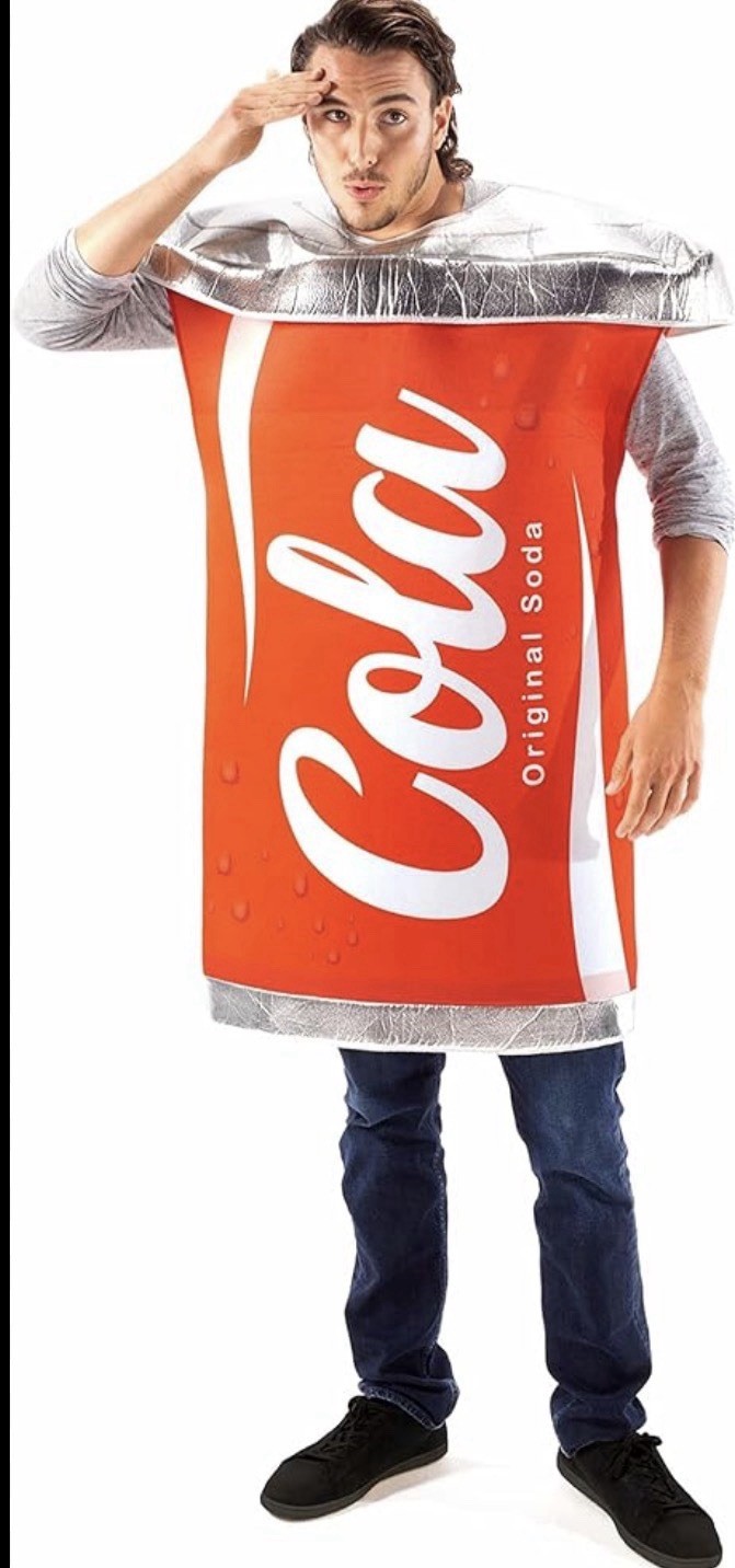 Cola Can Costume Cosplay Food Coke Drink Halloween Adult One Size