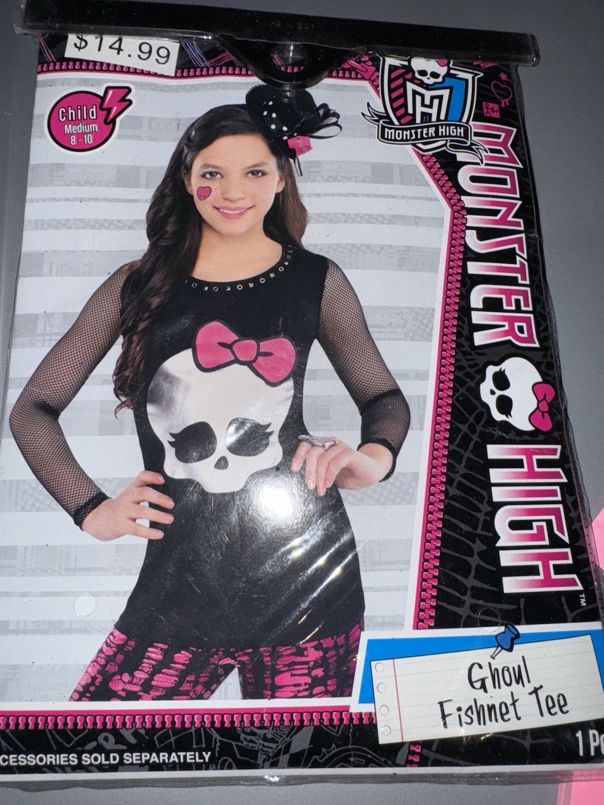Monster High Halloween Top Child Medium 8-10 Monster High Ghoul Fishnet Tee