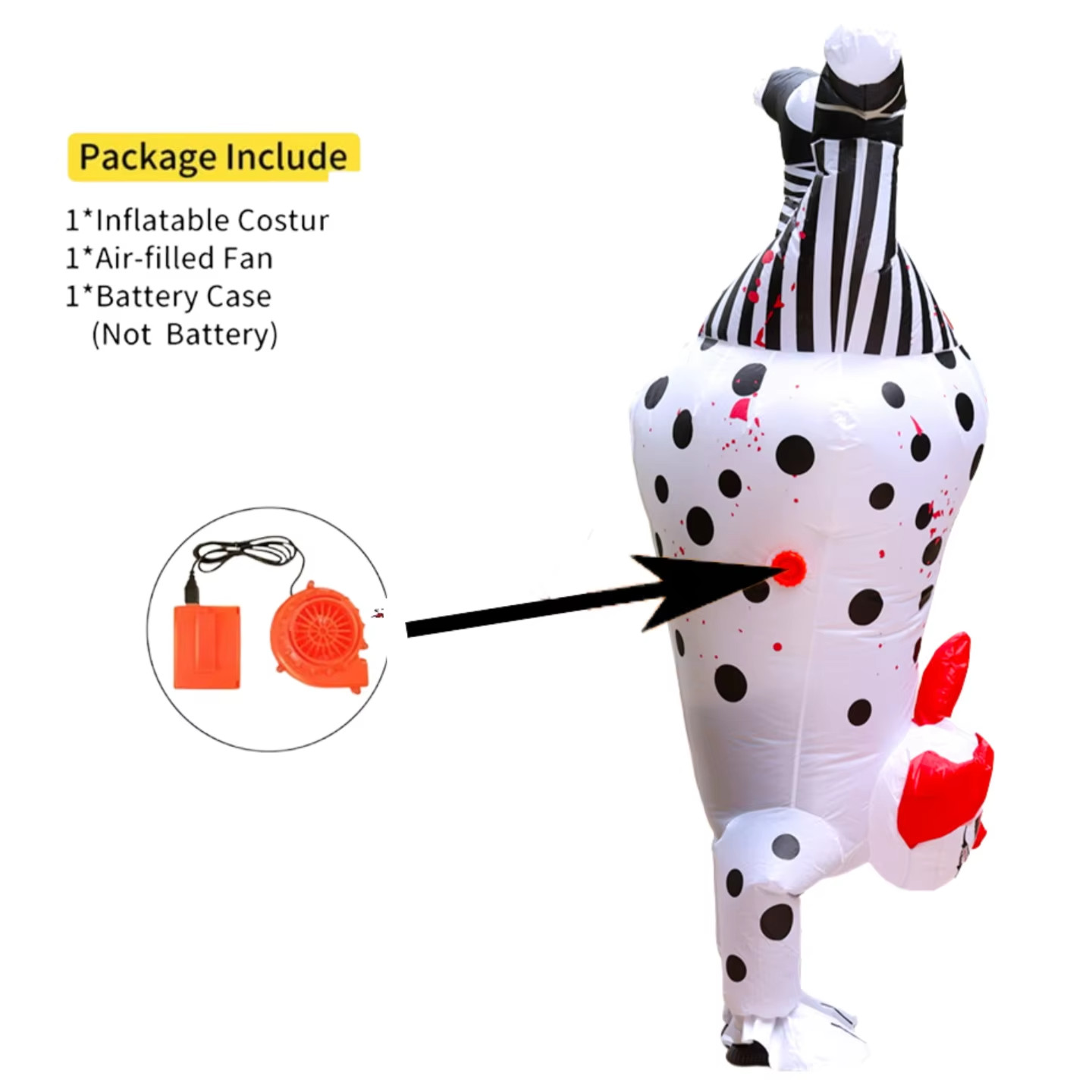 Inverted Evil Clown Inflatable Costume – Adult Halloween Party Ball