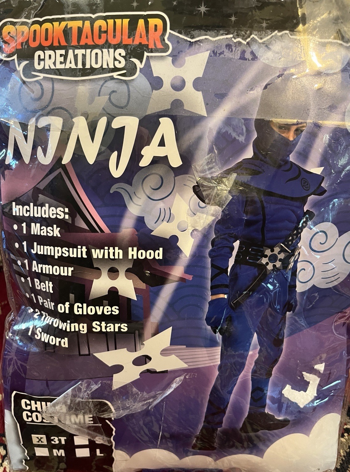 Spooktacular Editions Ninja Costume Complete Size 3T NEW