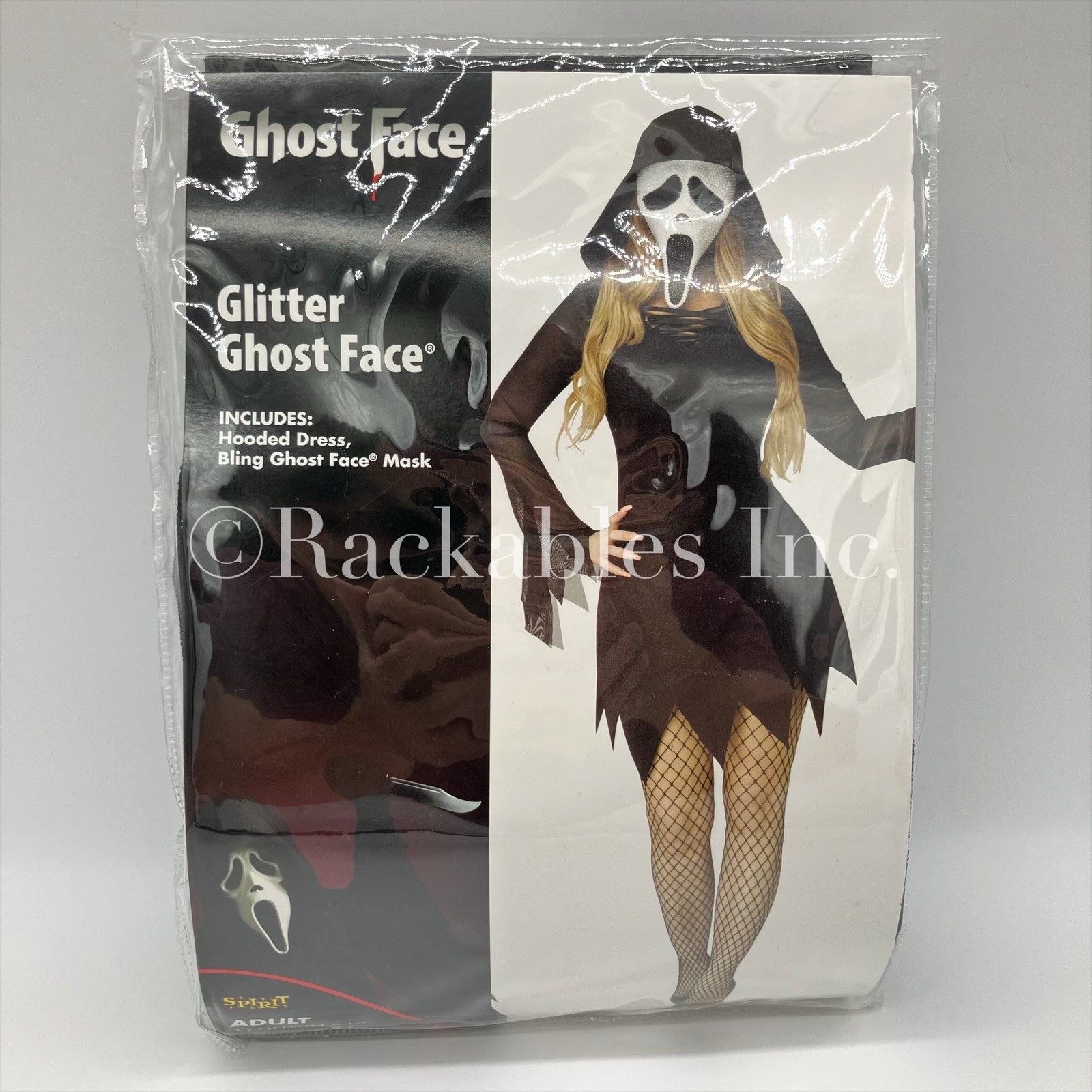 [01691633] Spirit Halloween White Bling Ghost Face Scream Costume Various Sizes