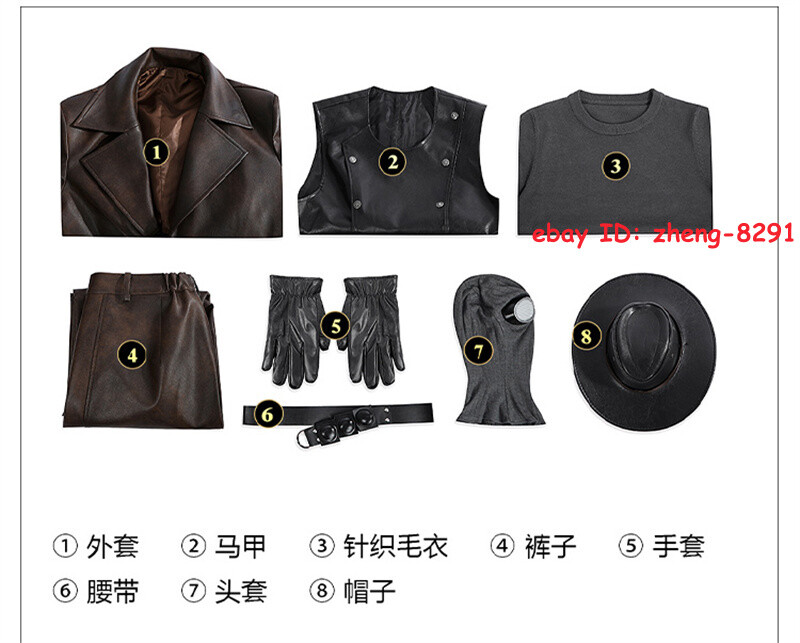 Spider-Man Noir Cosplay Costume Outfit Spider-Man Windbreaker Peter Parker Suit