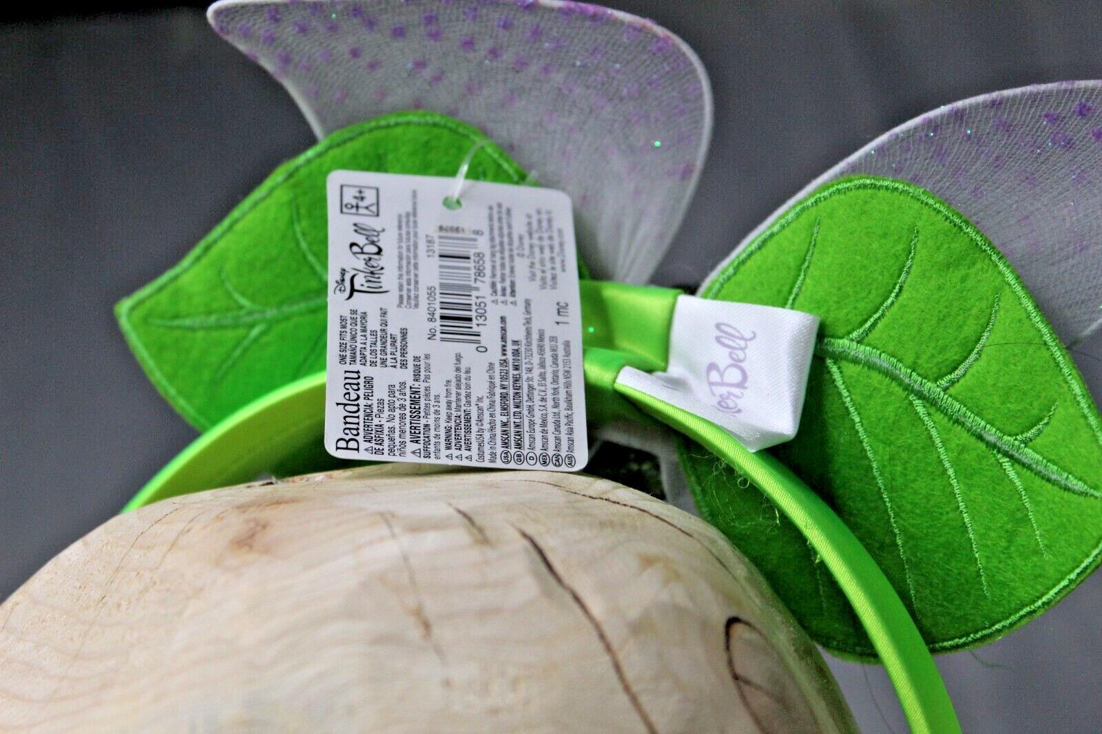 Disney Fairies Tinker Bell Headband Hair Wings Green Picture Dress Up