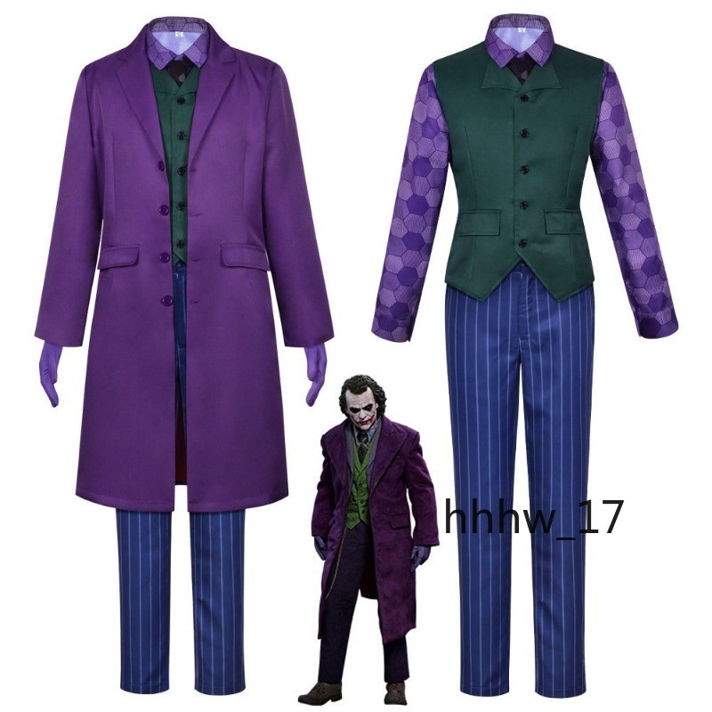 Batman The Dark Knight Joker Cosplay Costume Heath Ledger Halloween Perform Gift