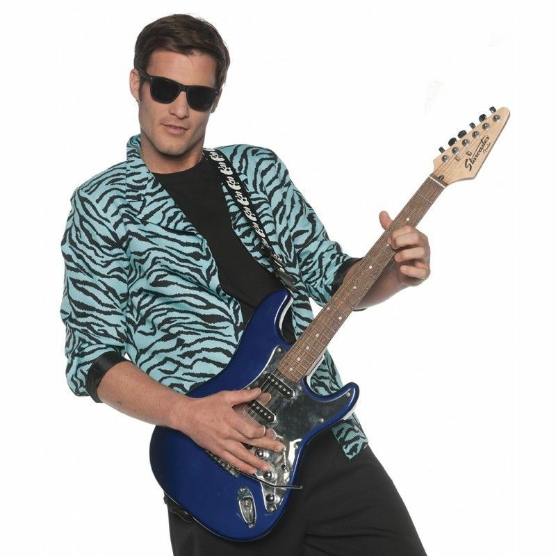 Underwraps Zebra Blazer Pink Blue White 80’S Rock Mens Halloween Costume 2870