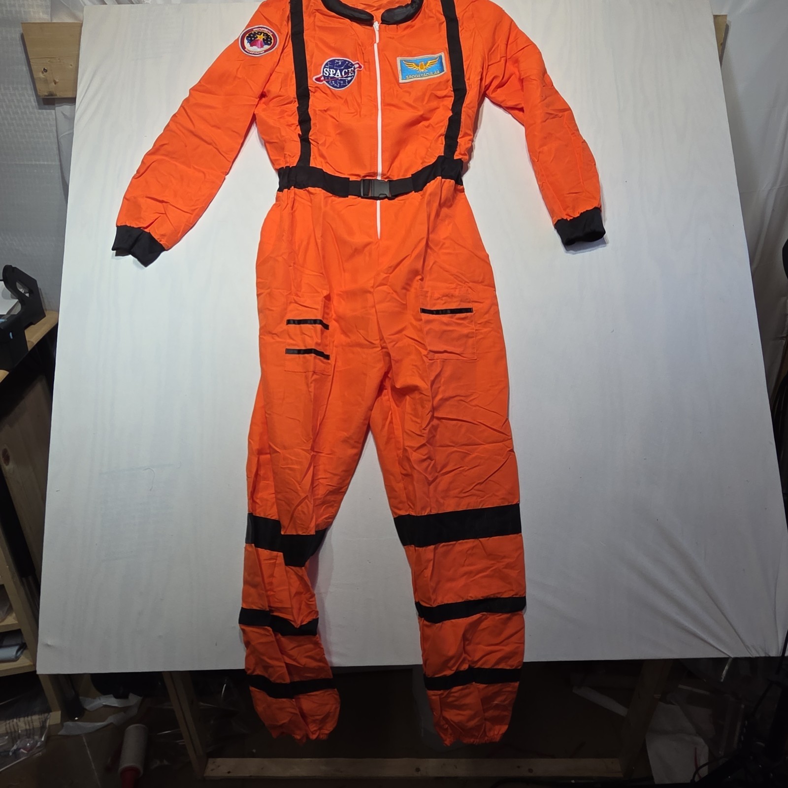 Spooktacular Creations Astronaut Costume Women’s Medium Orange Space Jumpsuit
