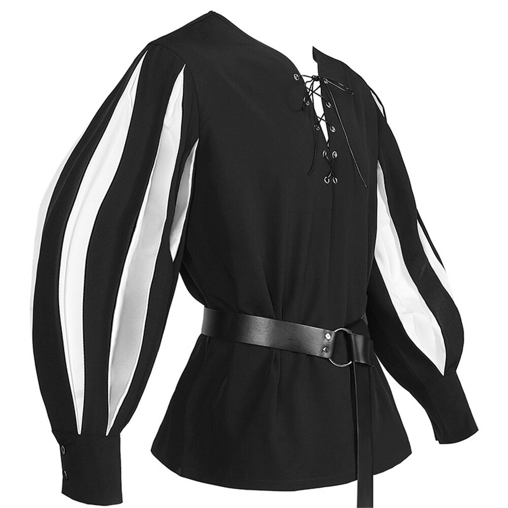 Men Medieval Renaissance Costume for Men Long Sleeve Cosplay Clothing (No belt)