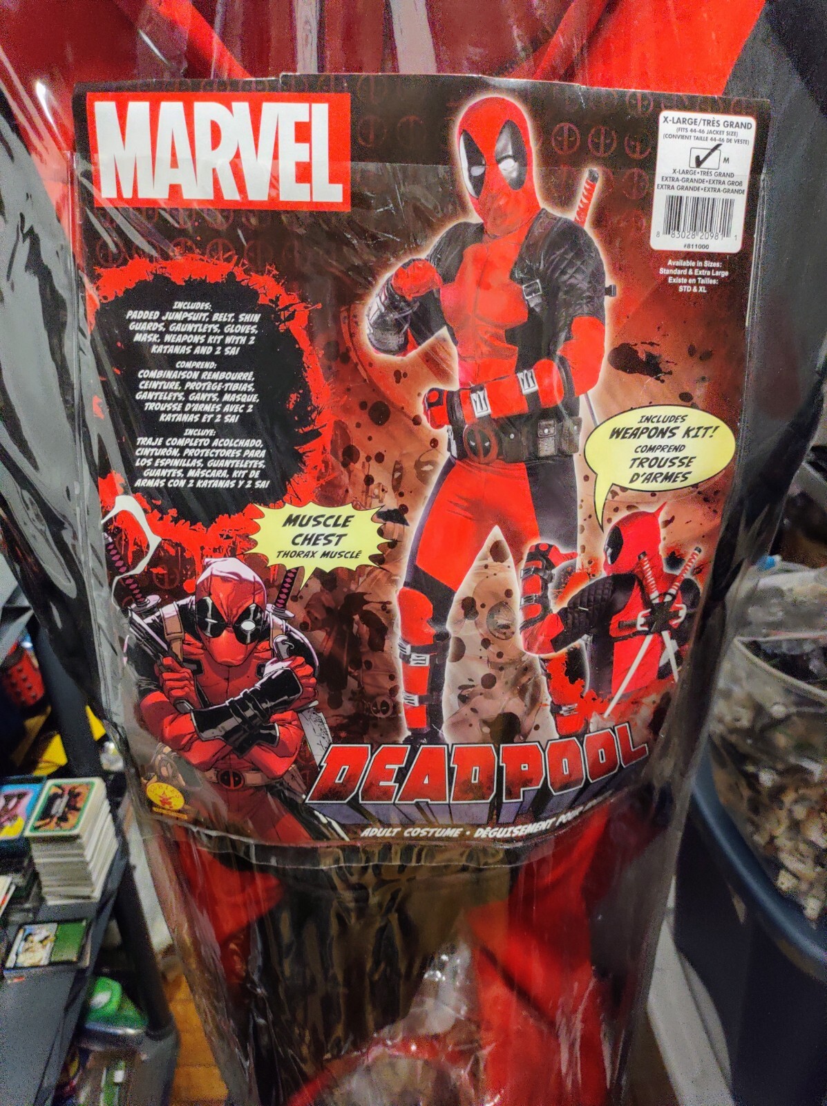 DEADPOOL COSTUME ADULT XL Grand Heritage Superhero Marvel Cosplay W/Weapons Kit
