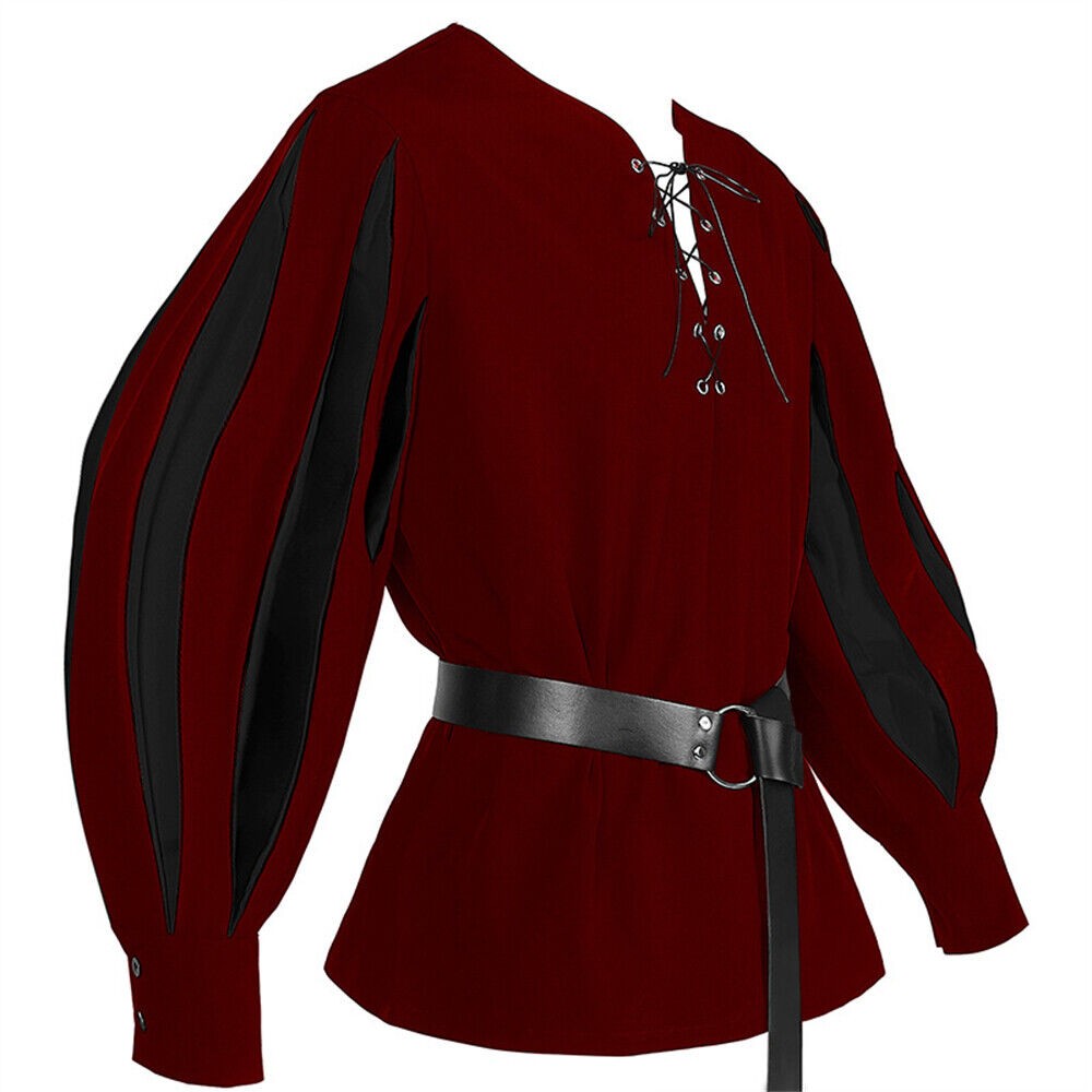Men Medieval Renaissance Costume for Men Long Sleeve Cosplay Clothing