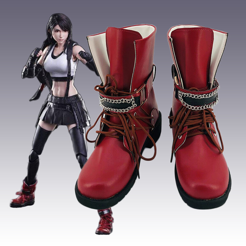 Cosplay Tifa Lockhart Shoes Cosplay Costumes Martin Boots Props Accessories PU