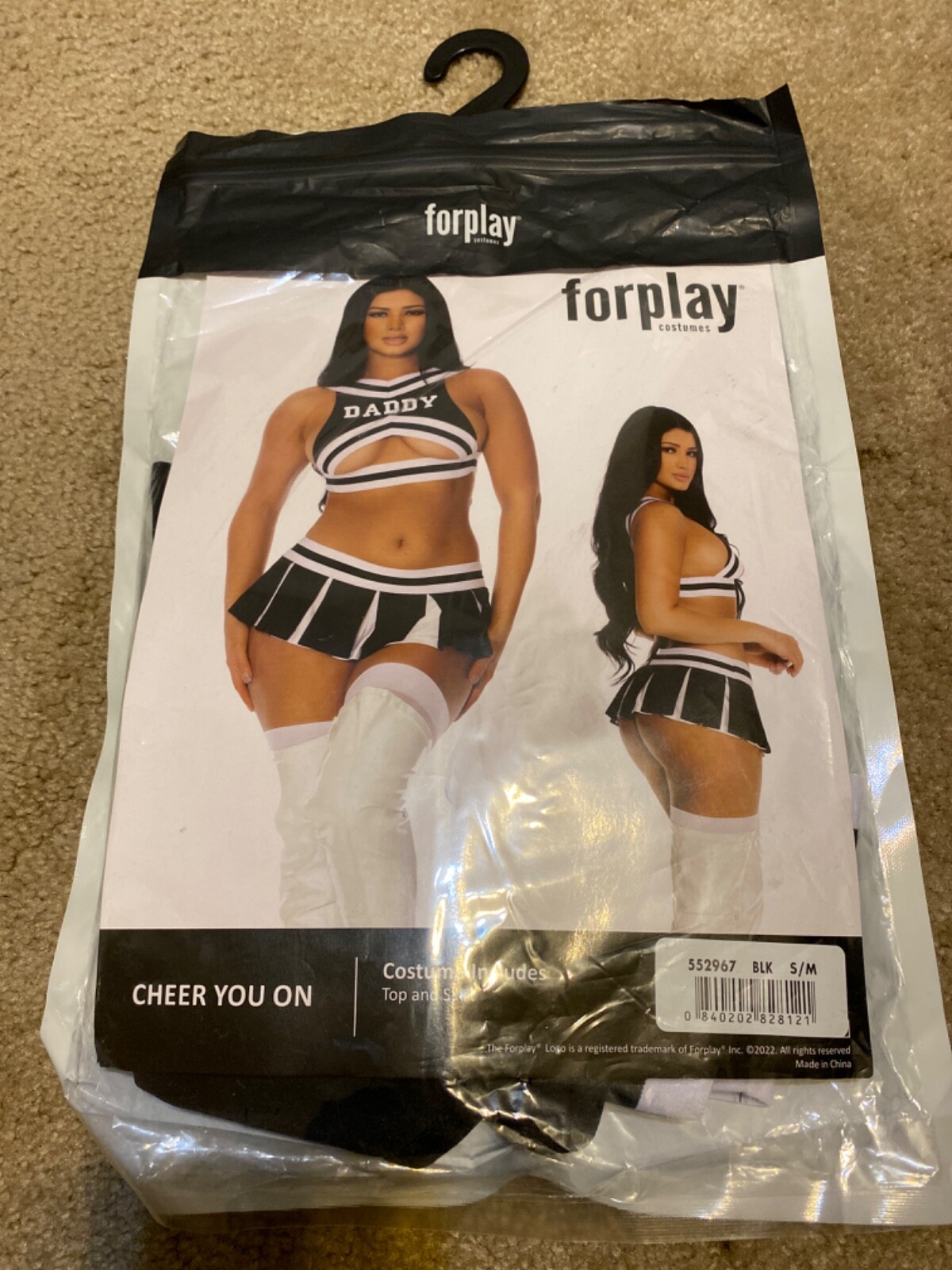Sexy Forplay Good Luck Charm Cheerleader Black & White Costume 552967 S/M