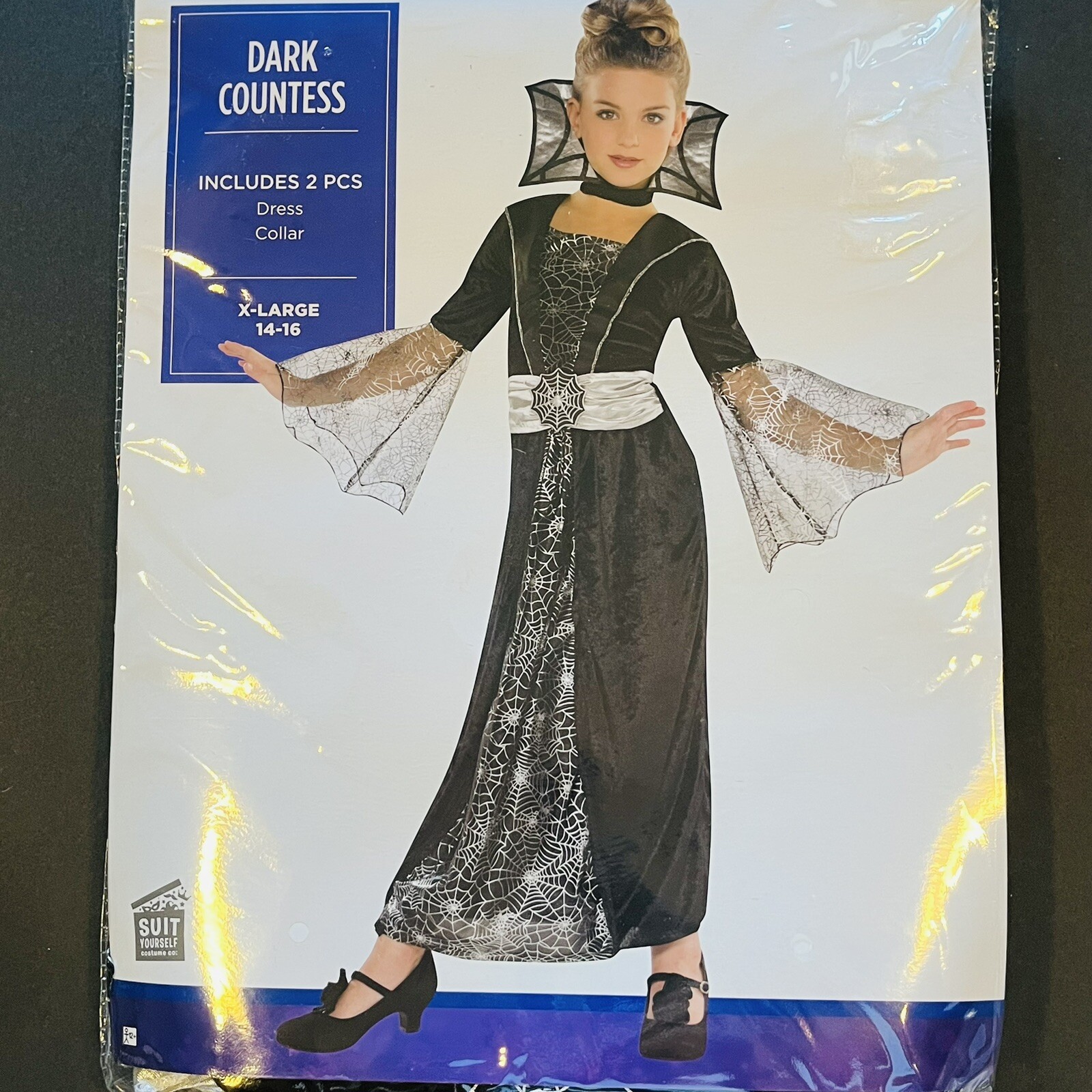 Dark Countess Halloween Costume Dress Up Girls Size XL X Large 14-16 Years NEW