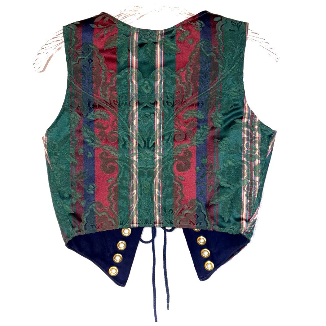 Renaissance Brocade Bodice Reversible Jewel Tone Boned New Approx Sz 6