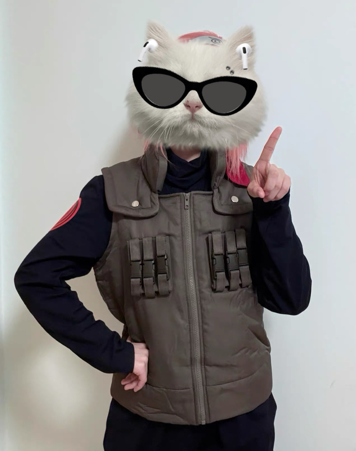 Kakashi Iruka Konoha Jonin Ninja Costume Cosplay Halloween Uniform + Headband