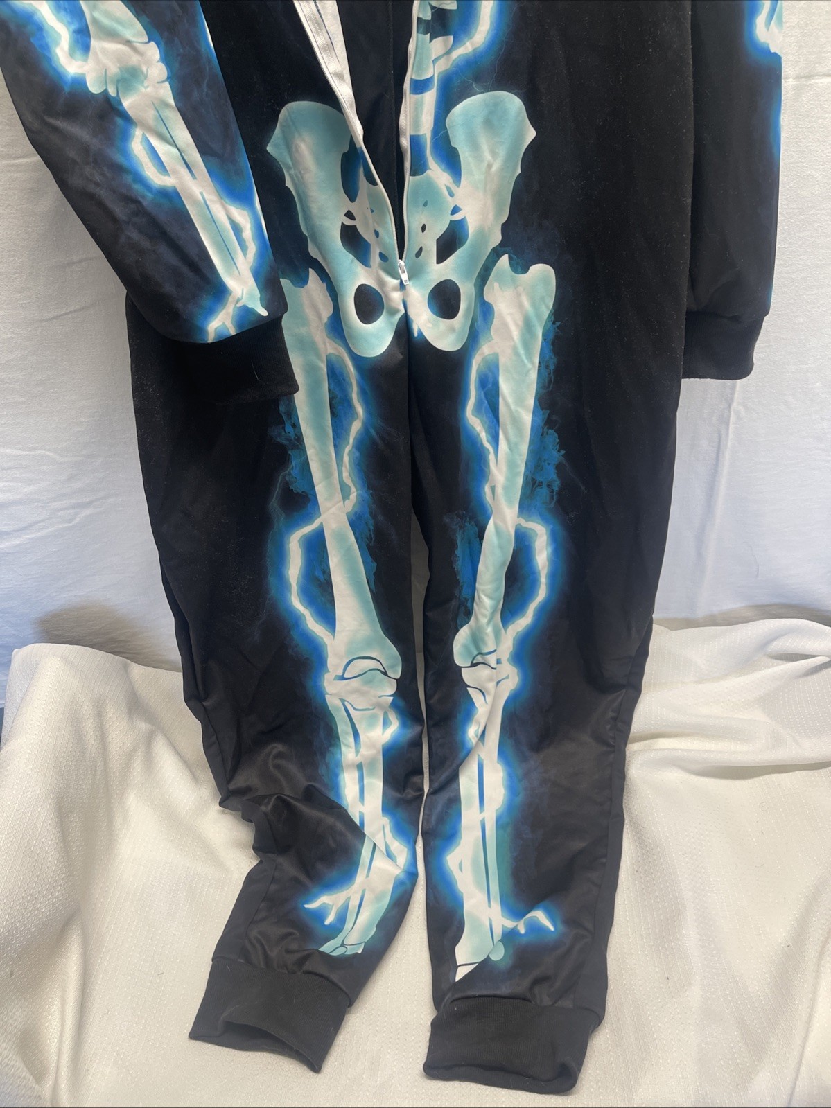 Morph Costumes XL Skeleton Halloween Cosplay with Hood Spooky Storm Bodysuit