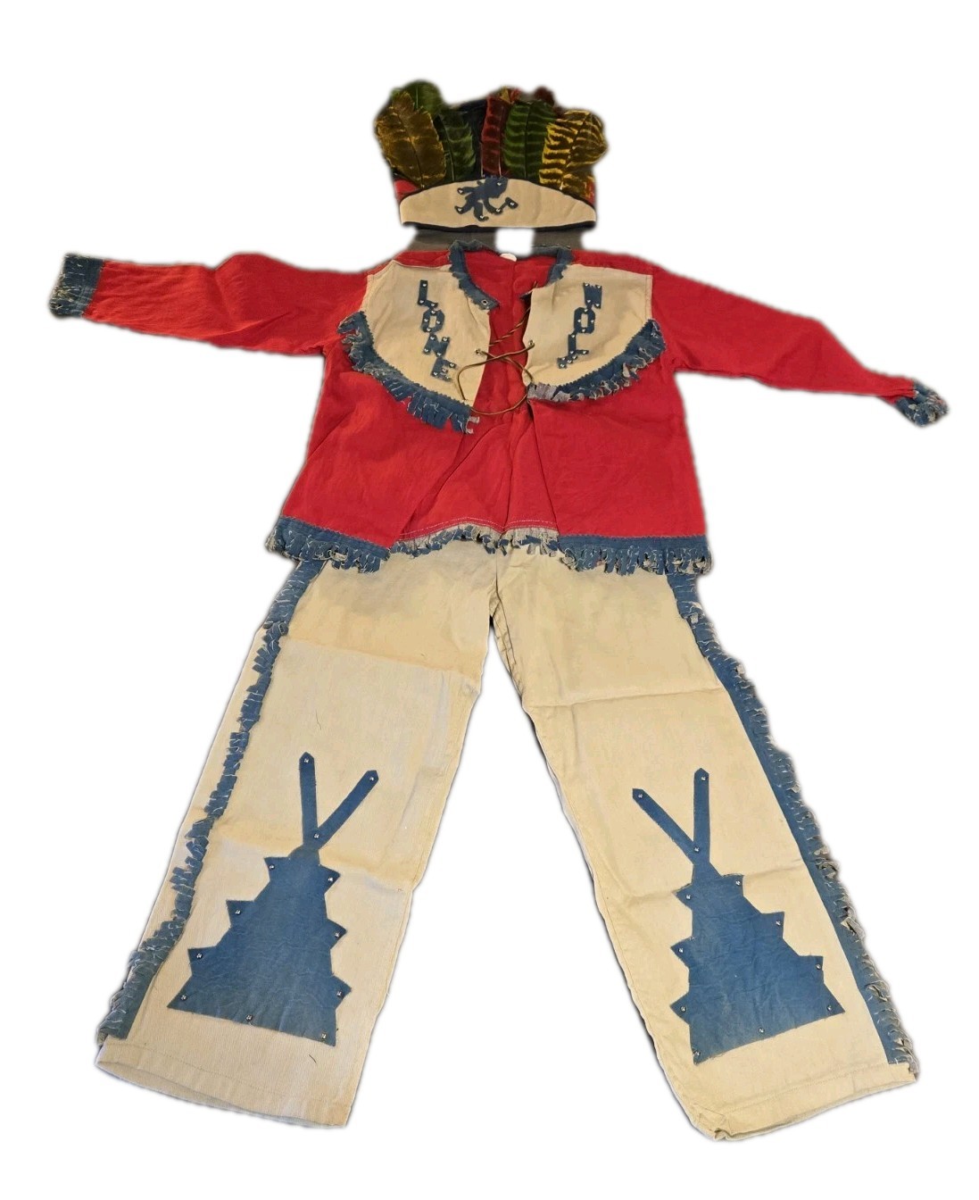 Vintage 50s Pla-master Native American Costume Girl’s Size 10 Herman Iskin USA