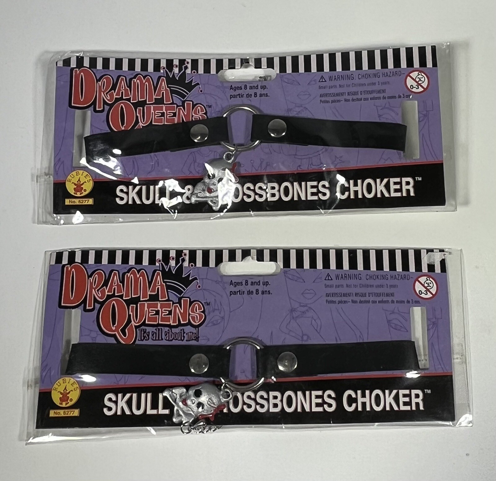 Lot Of 2 Rubie’s Drama Queen Skull & Crossbones Chokers (OS) Unisex