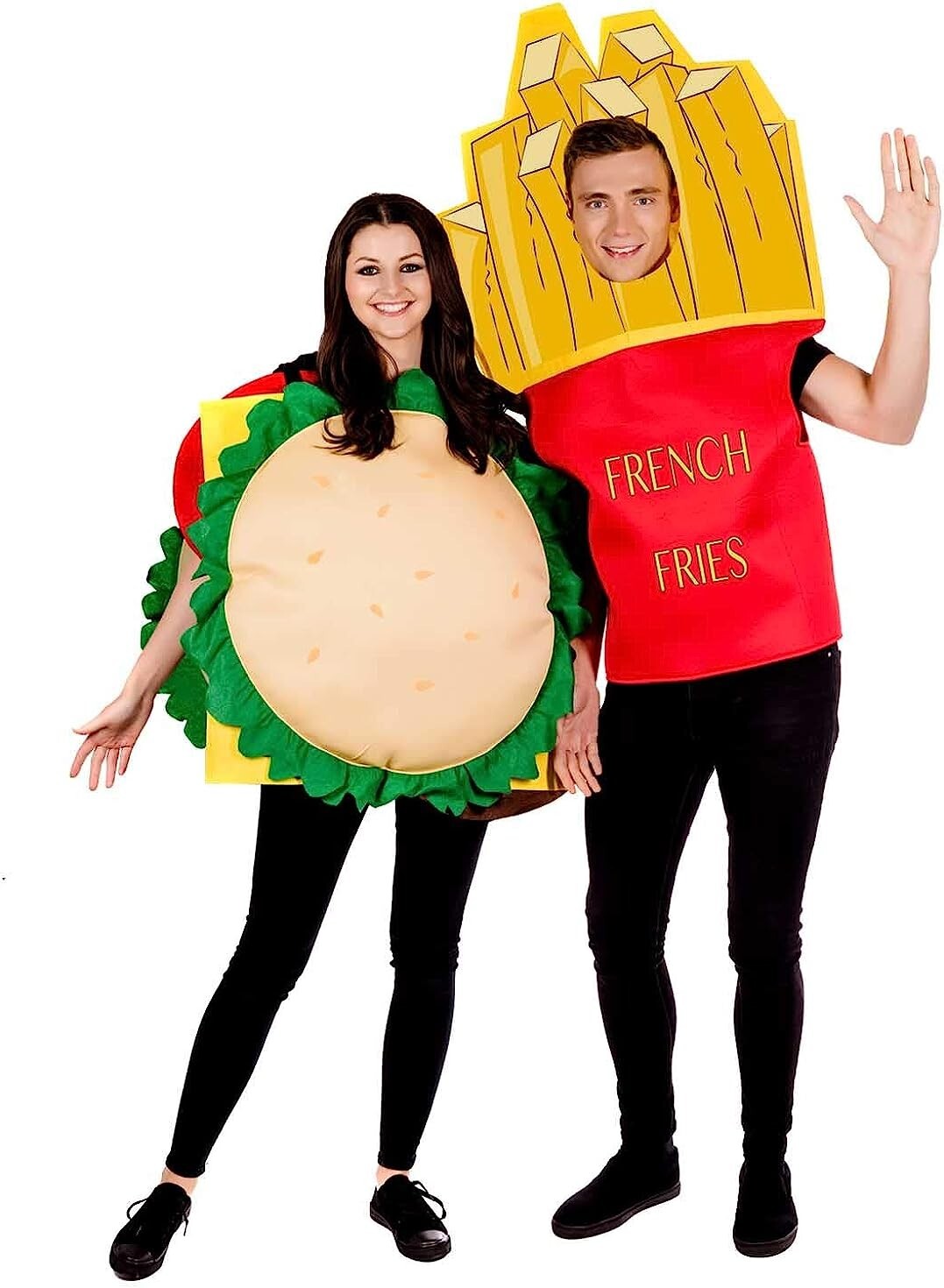 Men`s Women`s French Fries Costume Adult Funny Food Novelty Costume Halloween