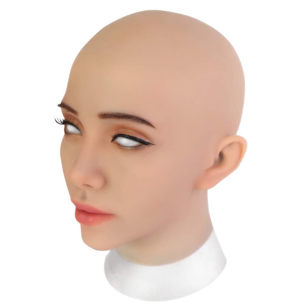 Kathy Female Fake Masks Silicone Face Mask Realistic Headwear for Cosplay