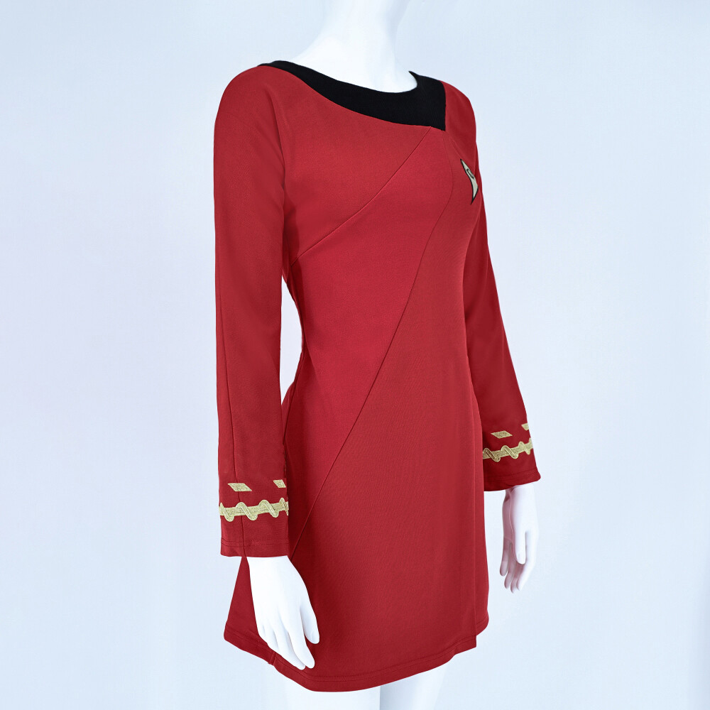Cosplay TOS Female Duty Uniforms The Original Series Blue Gold Red Dress Costume