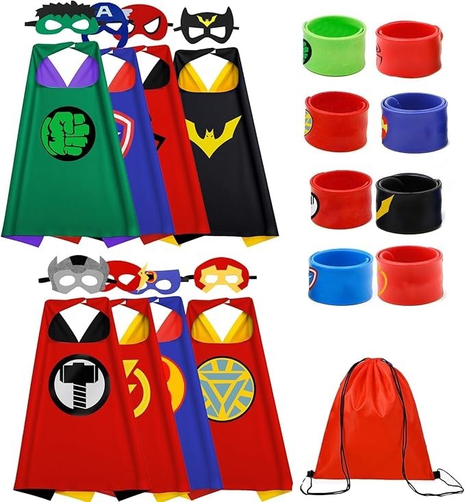 Kids Capes Set and Wristbands Boys Girls Costumes for Halloween Christmas Cos…